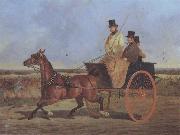 John Frederick Herring A Horse and Trap on the York Road painting